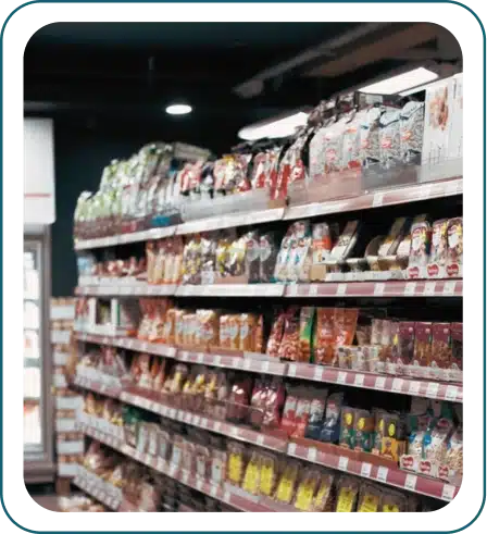 Sistema Vigya monitorando clientes em corredor de supermercado.