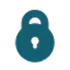 Cadeado azul de segurança.