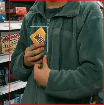 Sistema Vigya detectando furtos em supermercado em tempo real.